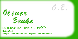 oliver benke business card